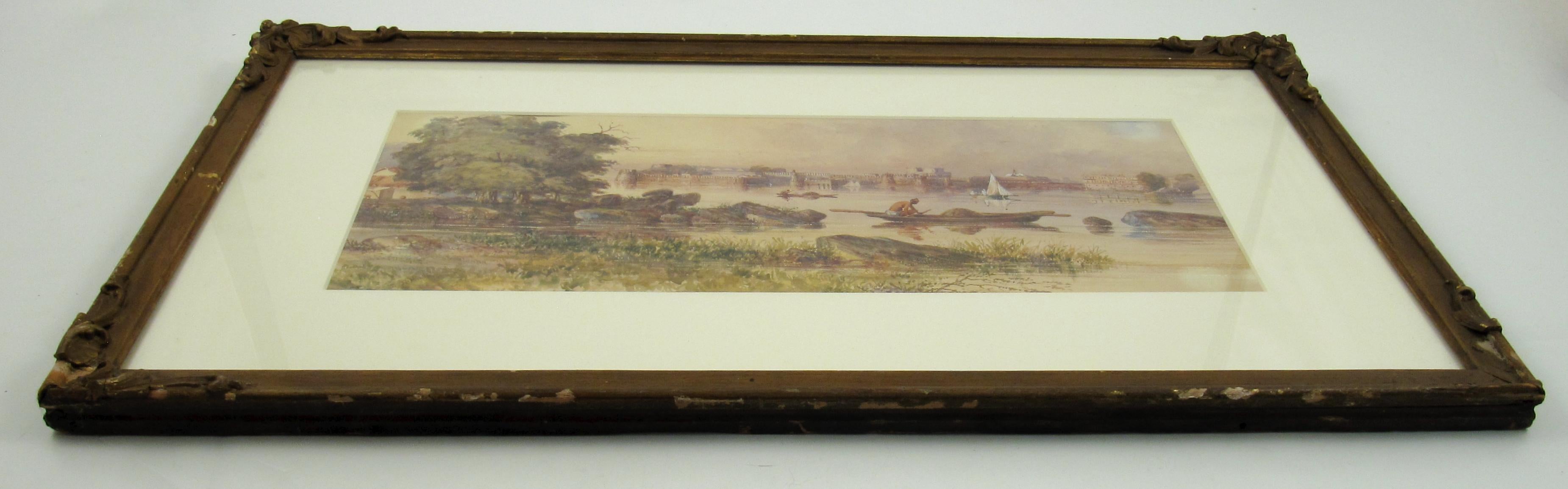 Charles George Nicholls - Watercolour 1805 - Palace on the Ganges, Anglo - India For Sale 4
