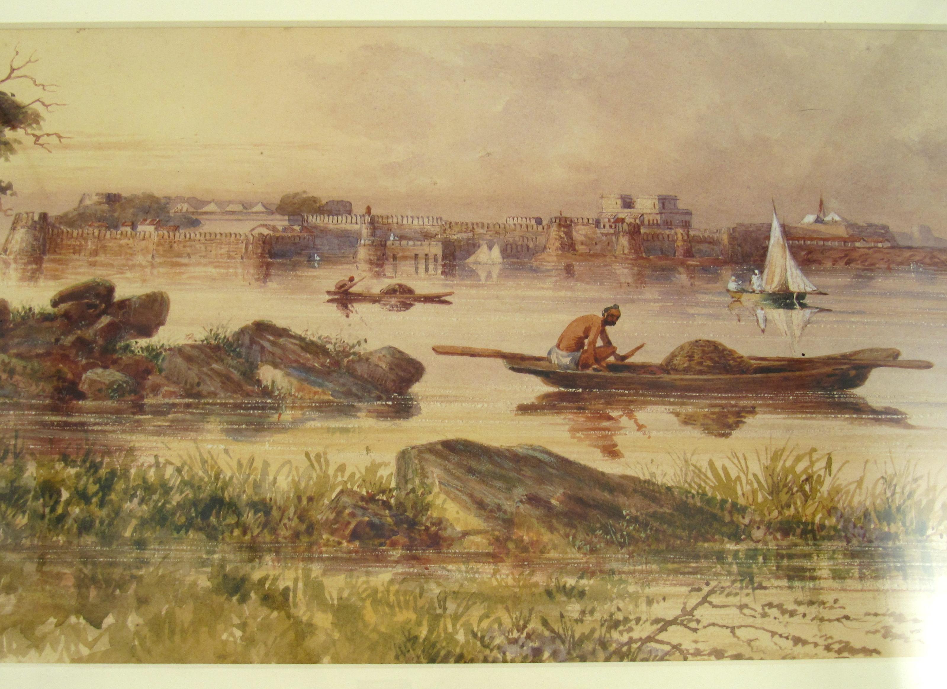 Aquarelle de Charles George Nicholls, 1805, Palais du Gange, Anglo-Inde en vente 9