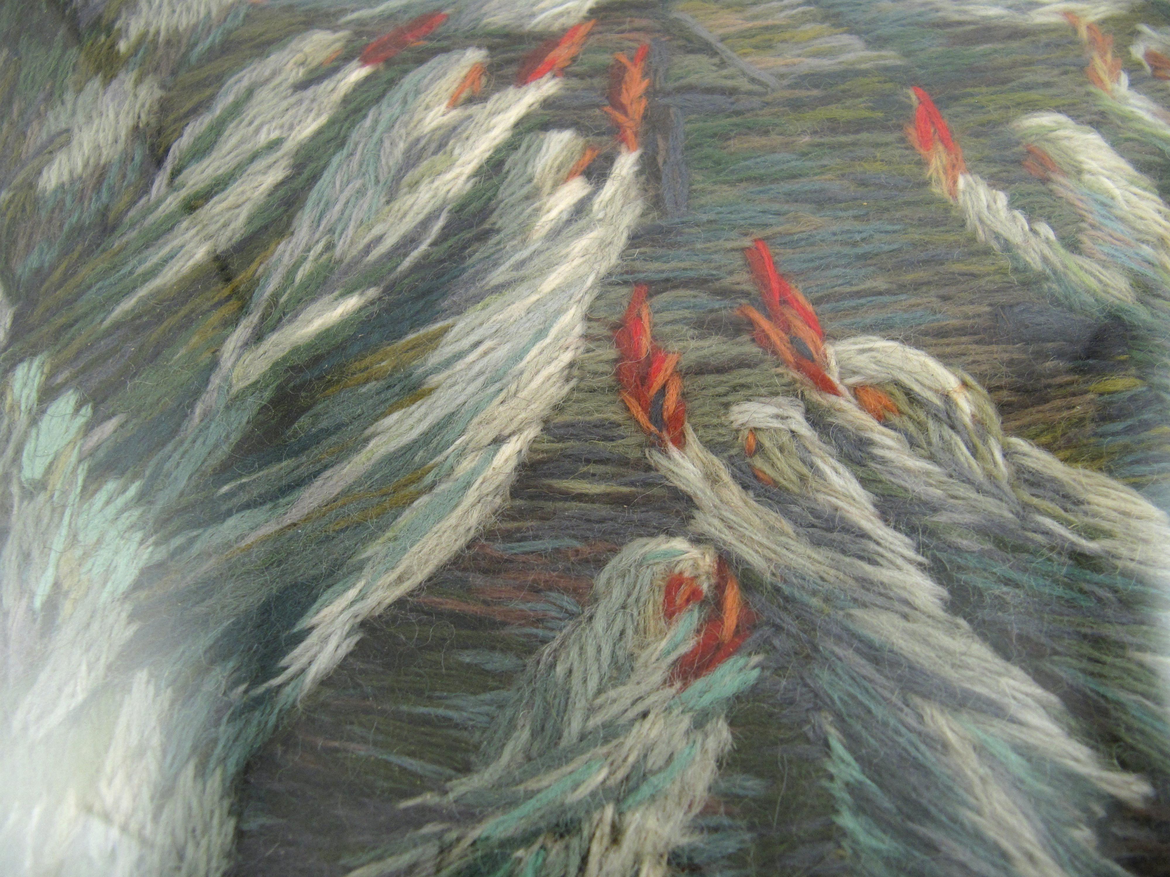 Angelika Furer - Denz (1880-1960) Symboliste suisse Laine Textile Travail à l'aiguille 1930 2