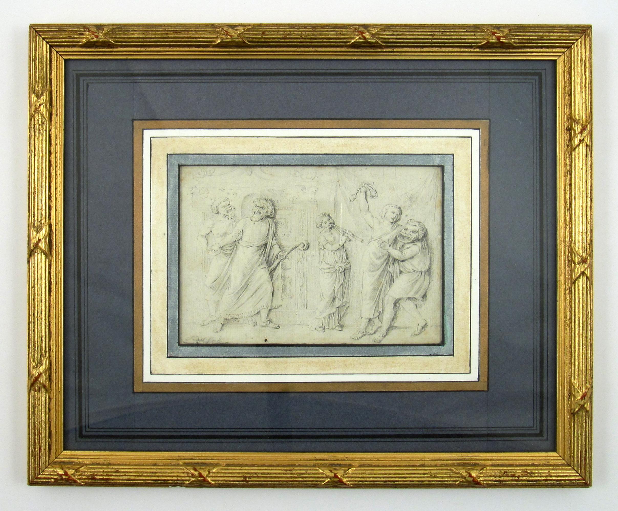 François-Édouard Picot (Französisch 1786-1868) Griechische Komödie 19. Jahrhundert Zeichnung im Angebot 2
