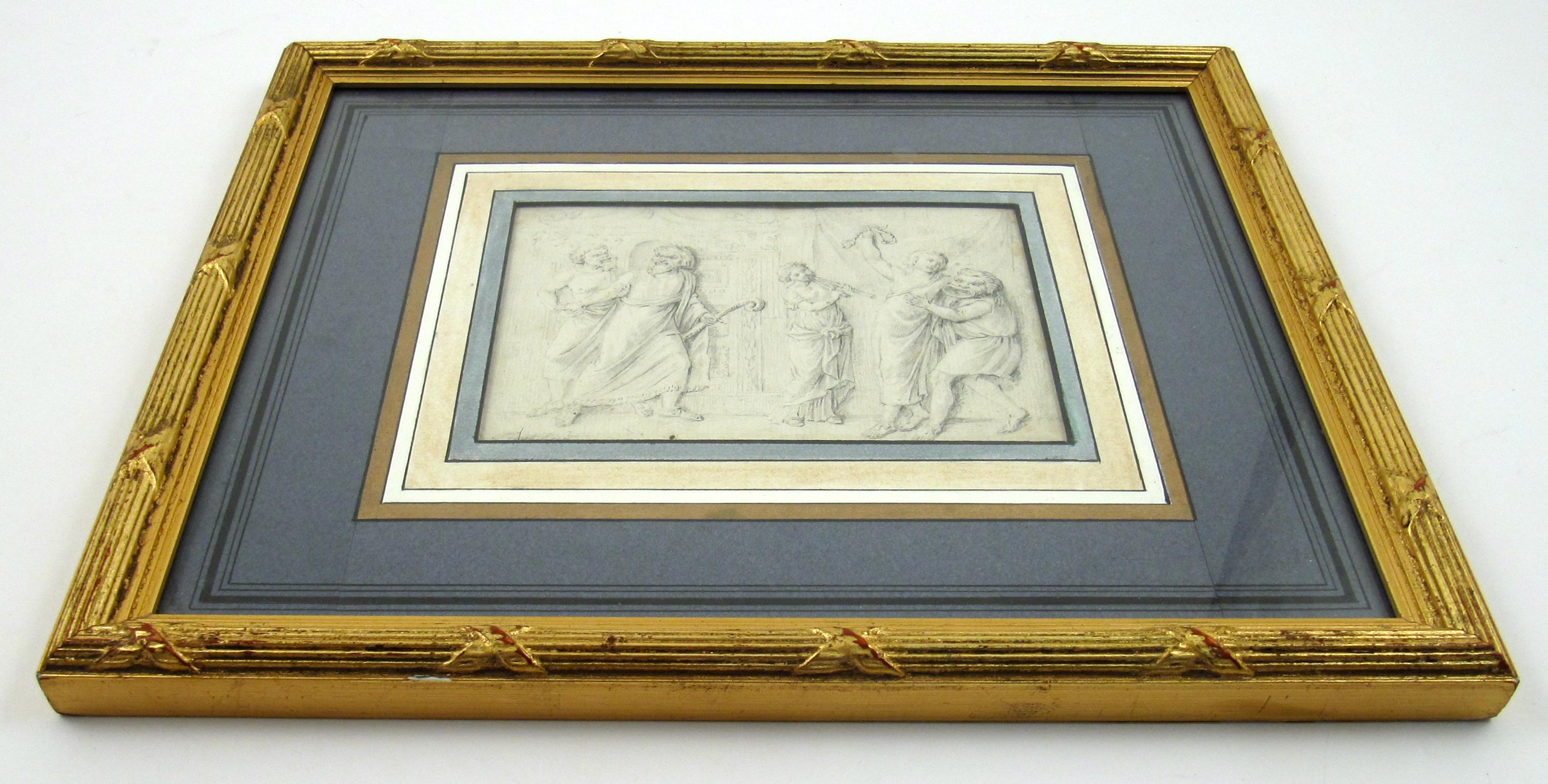 François-Édouard Picot (French 1786-1868) Greek Comedy Play 19th Century Drawing For Sale 1