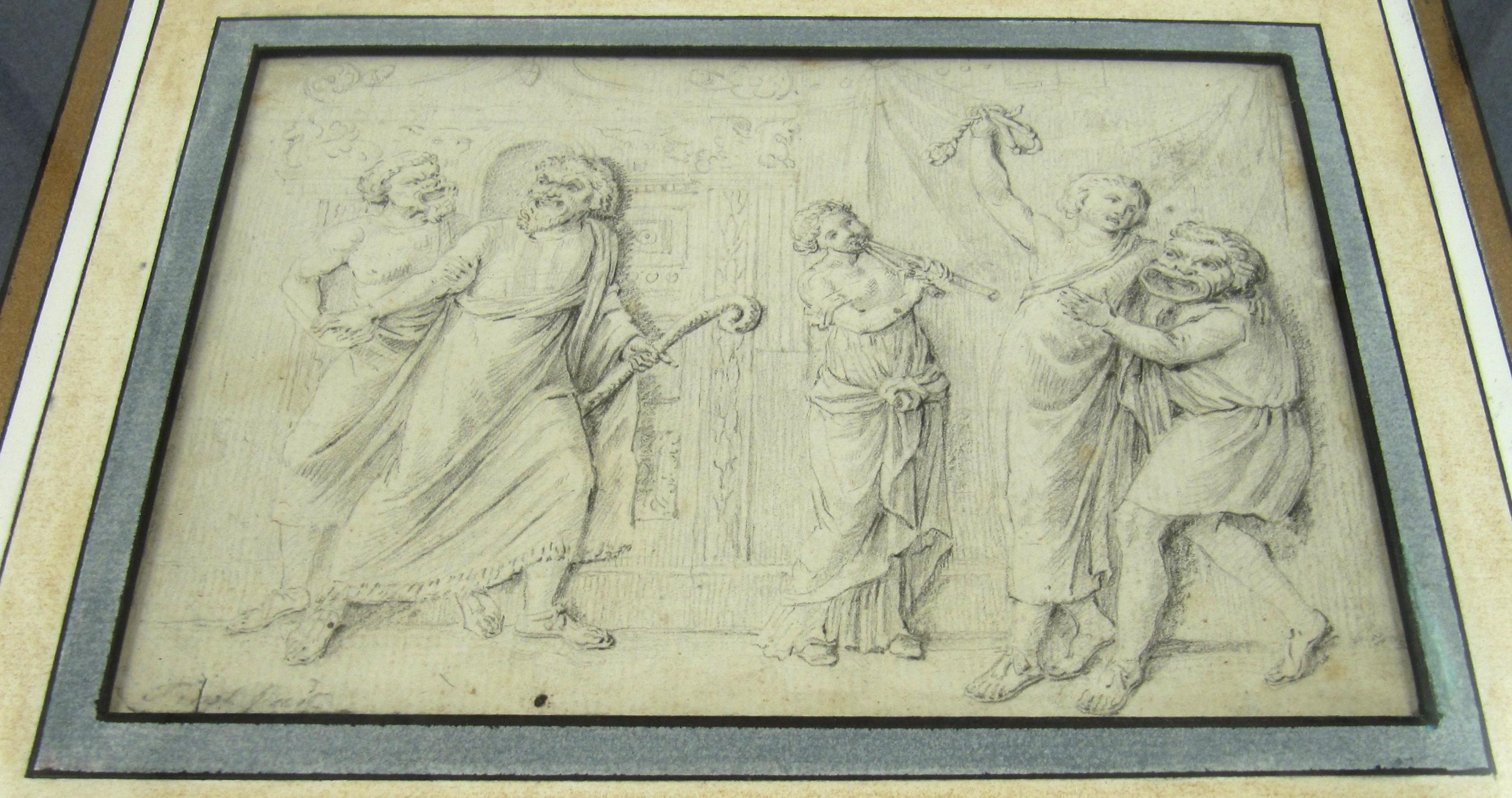François-Édouard Picot (French 1786-1868) Greek Comedy Play 19th Century Drawing For Sale 2