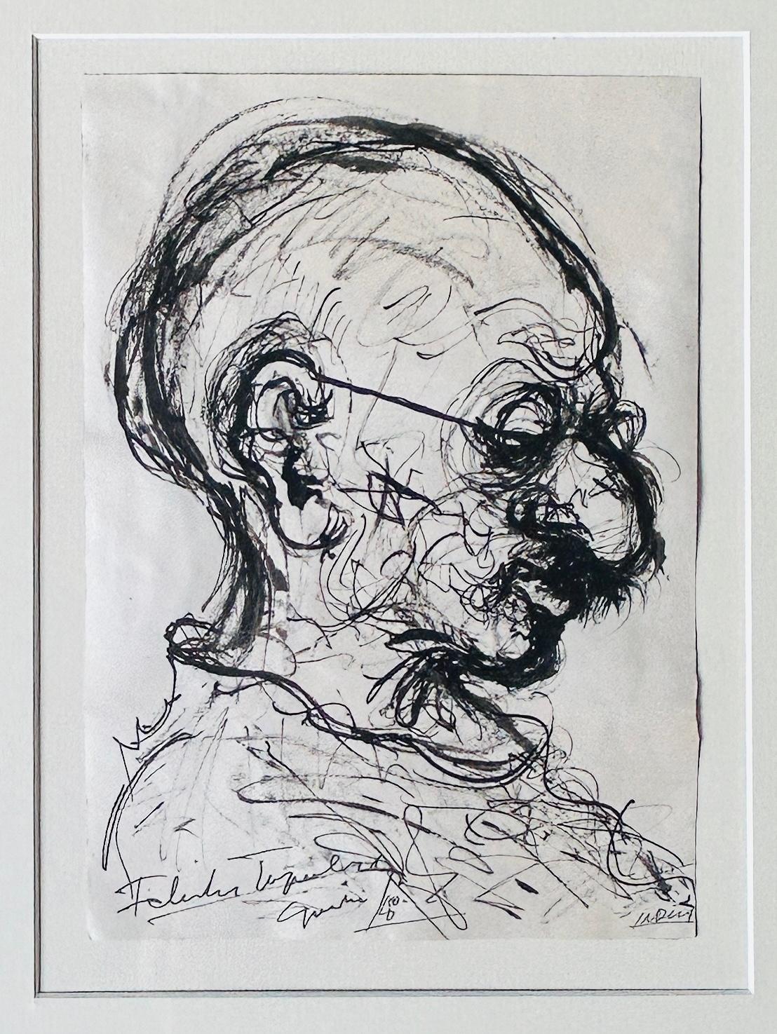Felix Topolski (1907-1989)
Gandhi
Pen and ink on paper

Image 10.5” x 7.5”, Framed 26” x 21.5”
Signed and Dated 1950, India

Provenance: Private UK Collection

Felix Topolski (1907-1989) was one of the 20th century’s great documentary artists. His