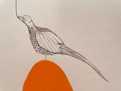 Surrealist Painting Royal College of Art LGBTQ+ artist Circle Life Orange Bird