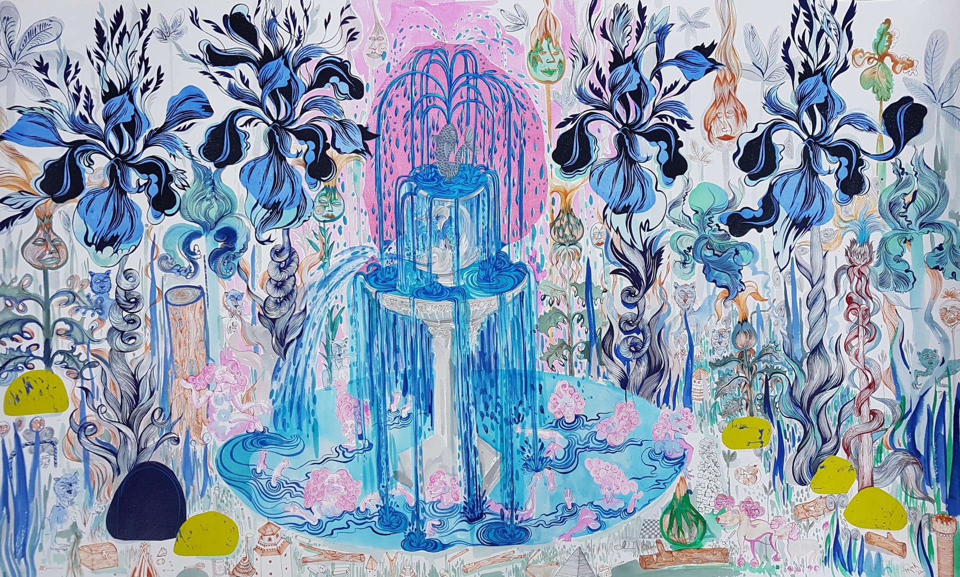 Animal Surrealist Painting Royal College of Art LGBTQ+ artist Blue Pink Poodles