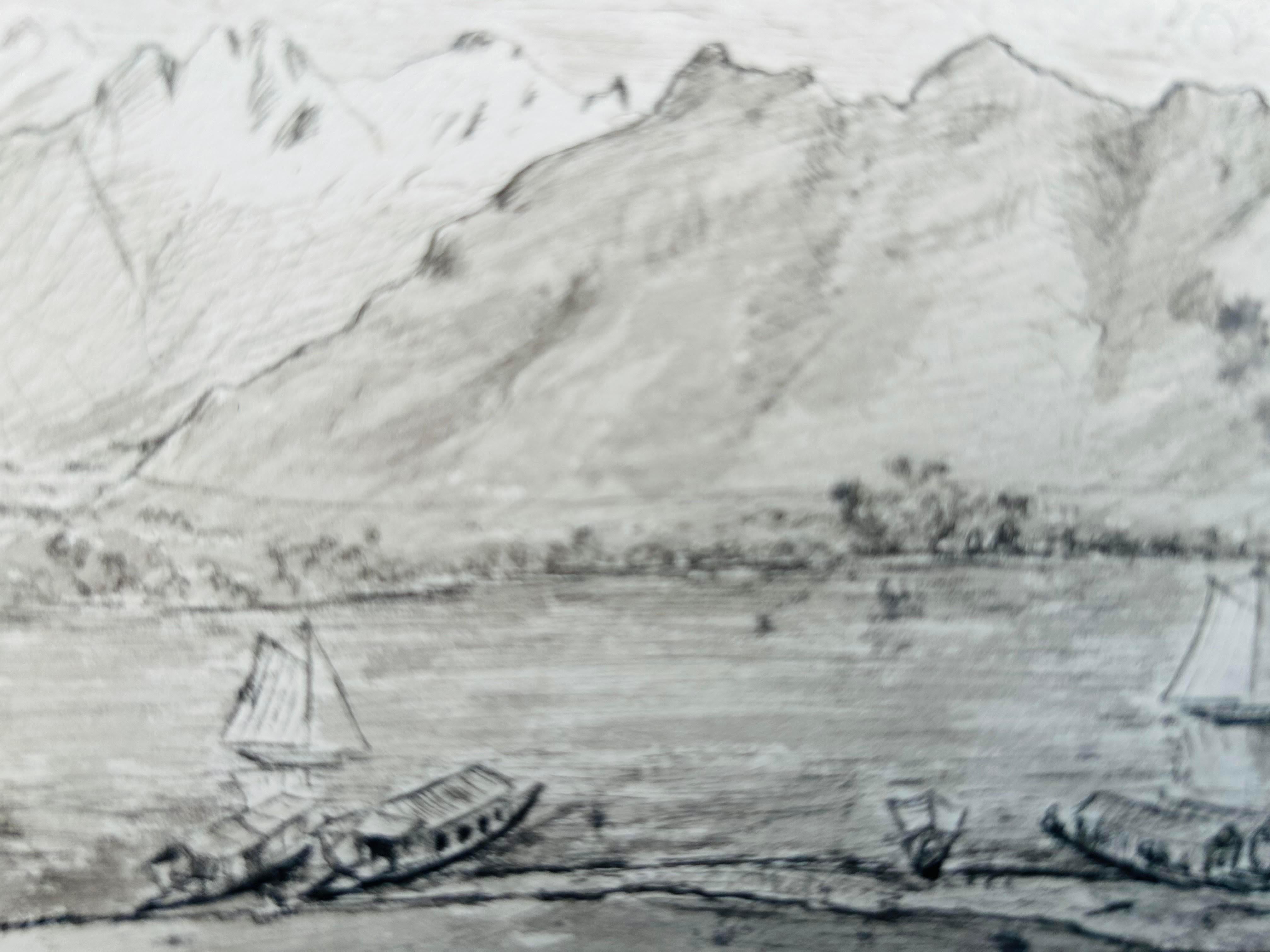 India 3 X 19th century Kashmir NW Frontier Field Sketches Manasbal Lake, Kashmir For Sale 9