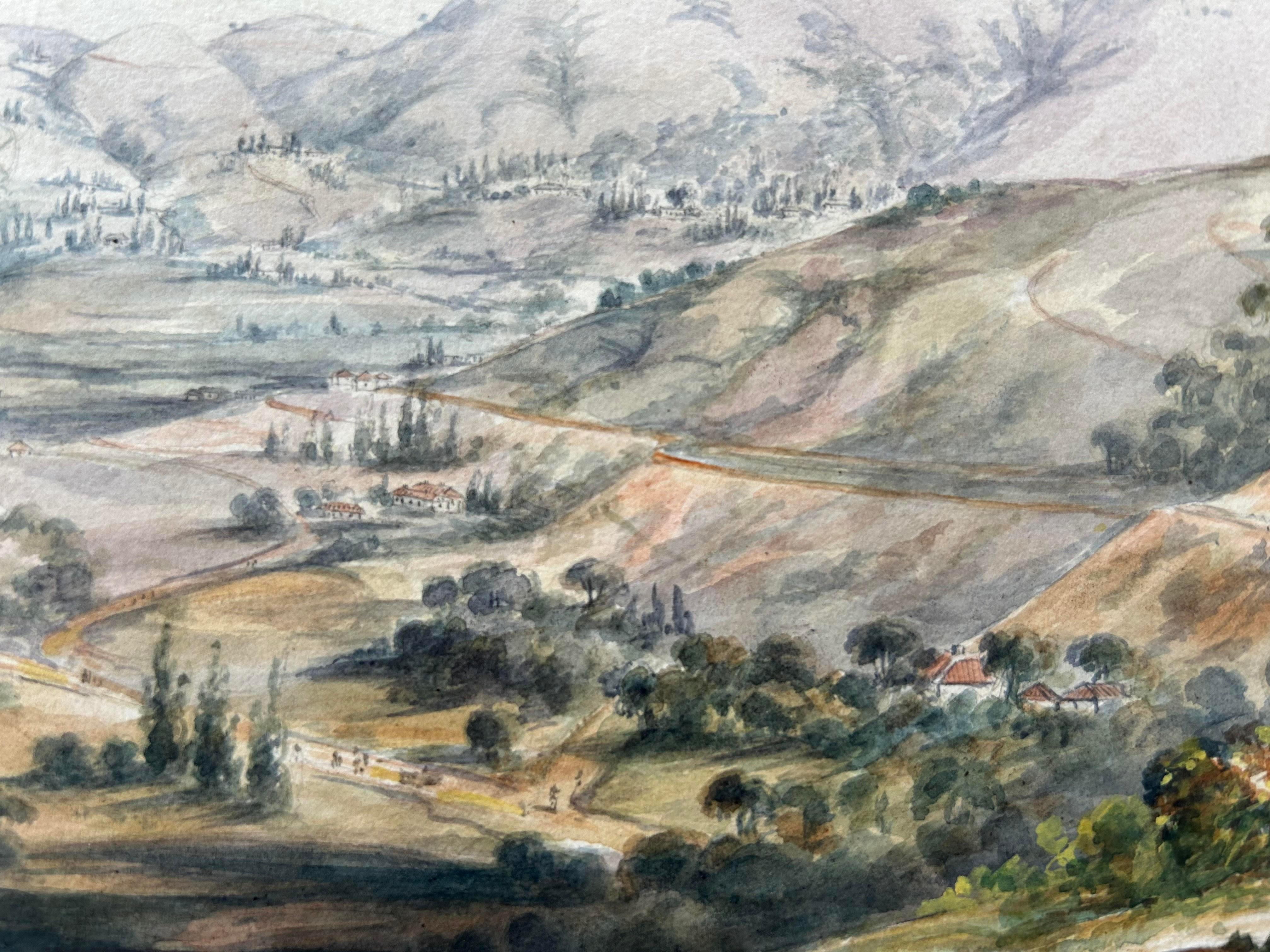 India Watercolour Landscape 19th century Ootacamund Dated 1856 Signed in Pencil For Sale 2