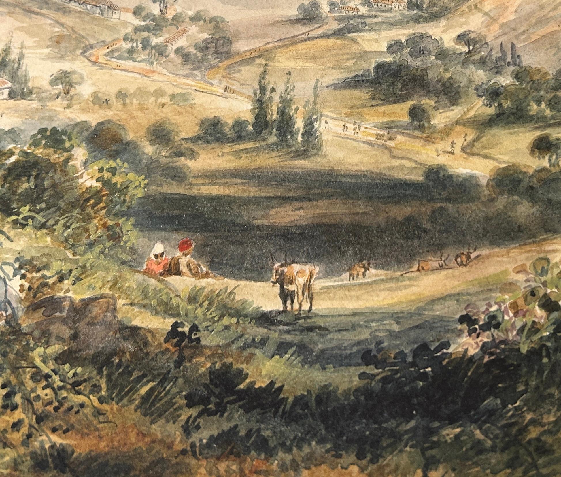 India Watercolour Landscape 19th century Ootacamund Dated 1856 Signed in Pencil - Other Art Style Art by Unknown