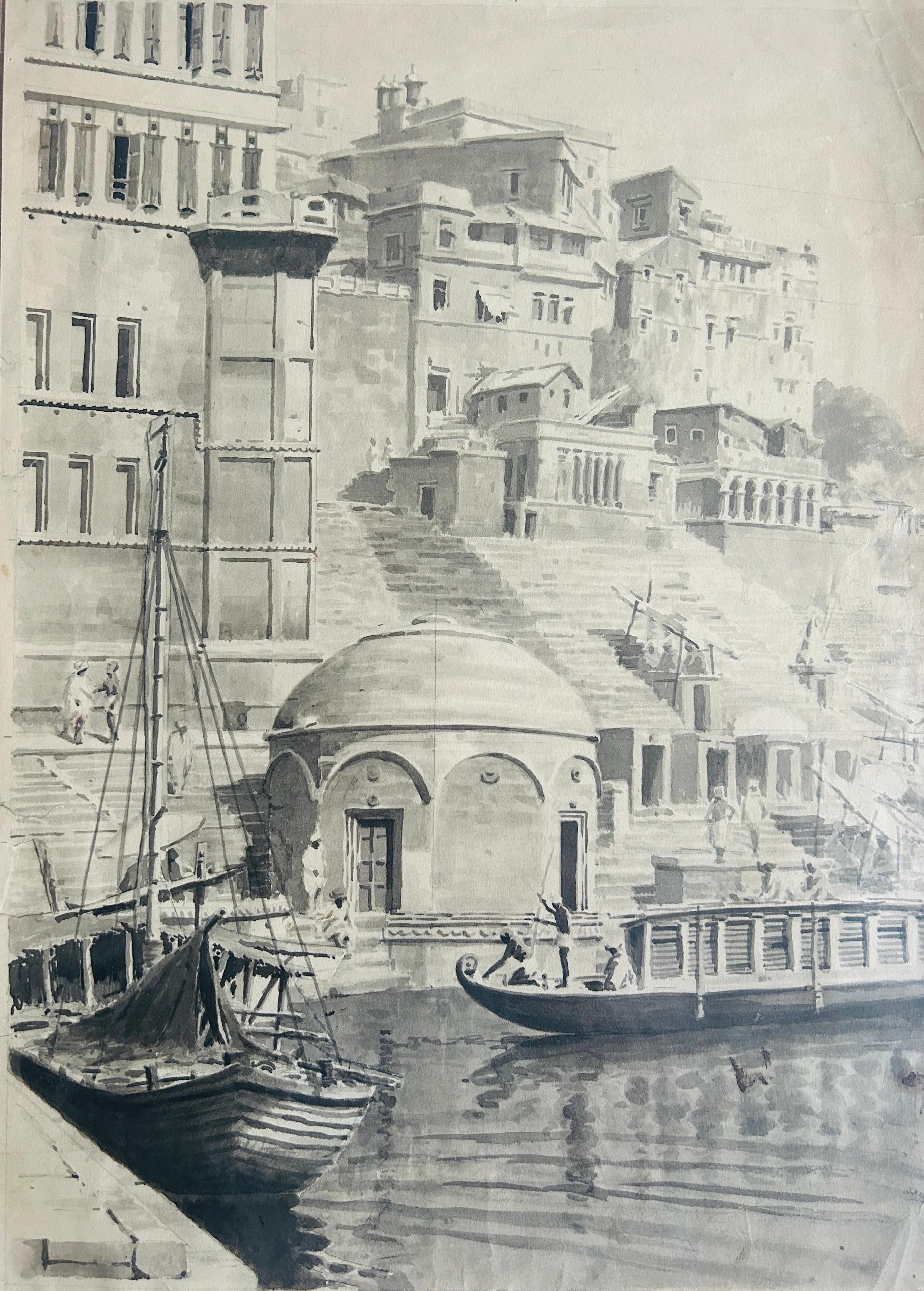 Années 1860 Dessins et aquarelles - Paysage