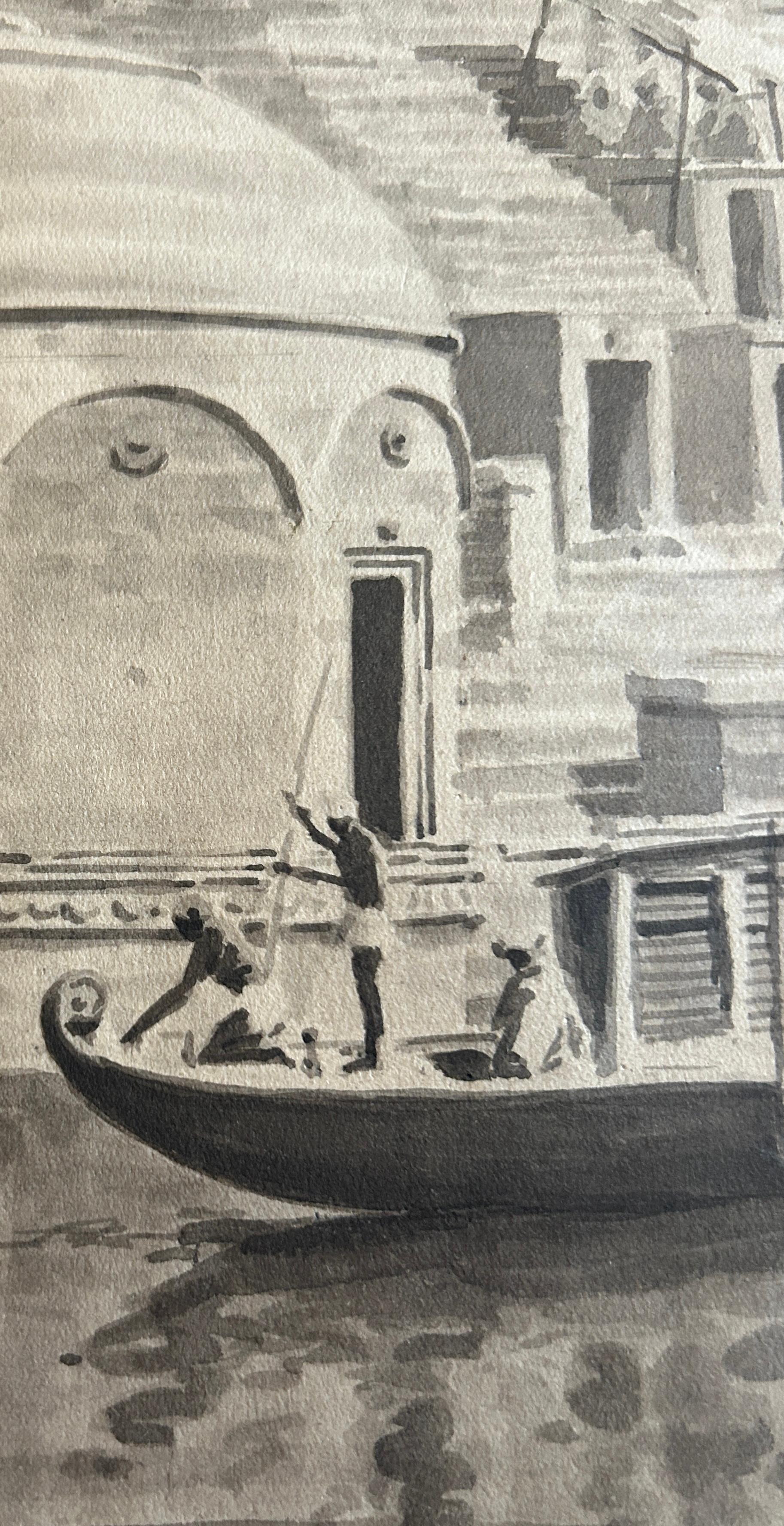 Indische Landschaft des 19. Jahrhunderts, Aquarell Benares, professioneller britischer Künstler – Art von Unknown