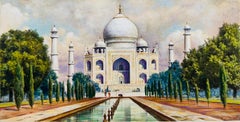 India Taj Mahal Original Watercolour for Iconic Churchman's Cigarette Card c1910