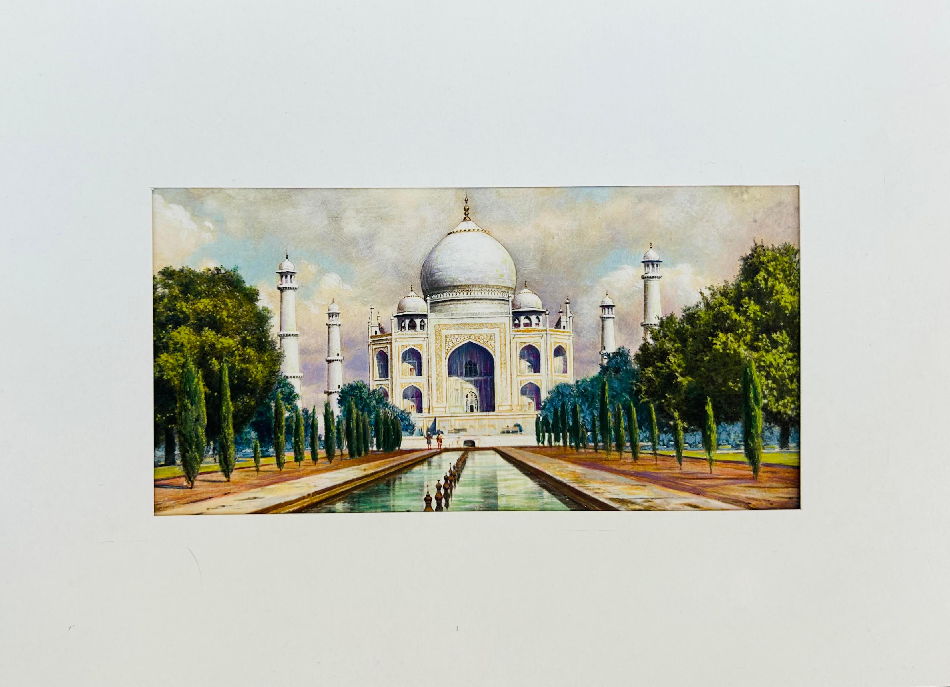 Original-Aquarell „ Taj Mahal“ für die Zigarettenkarte eines Kirchenmannes, Taj Mahal, Indien, um 1910 (Sonstige Kunststile), Art, von Unknown