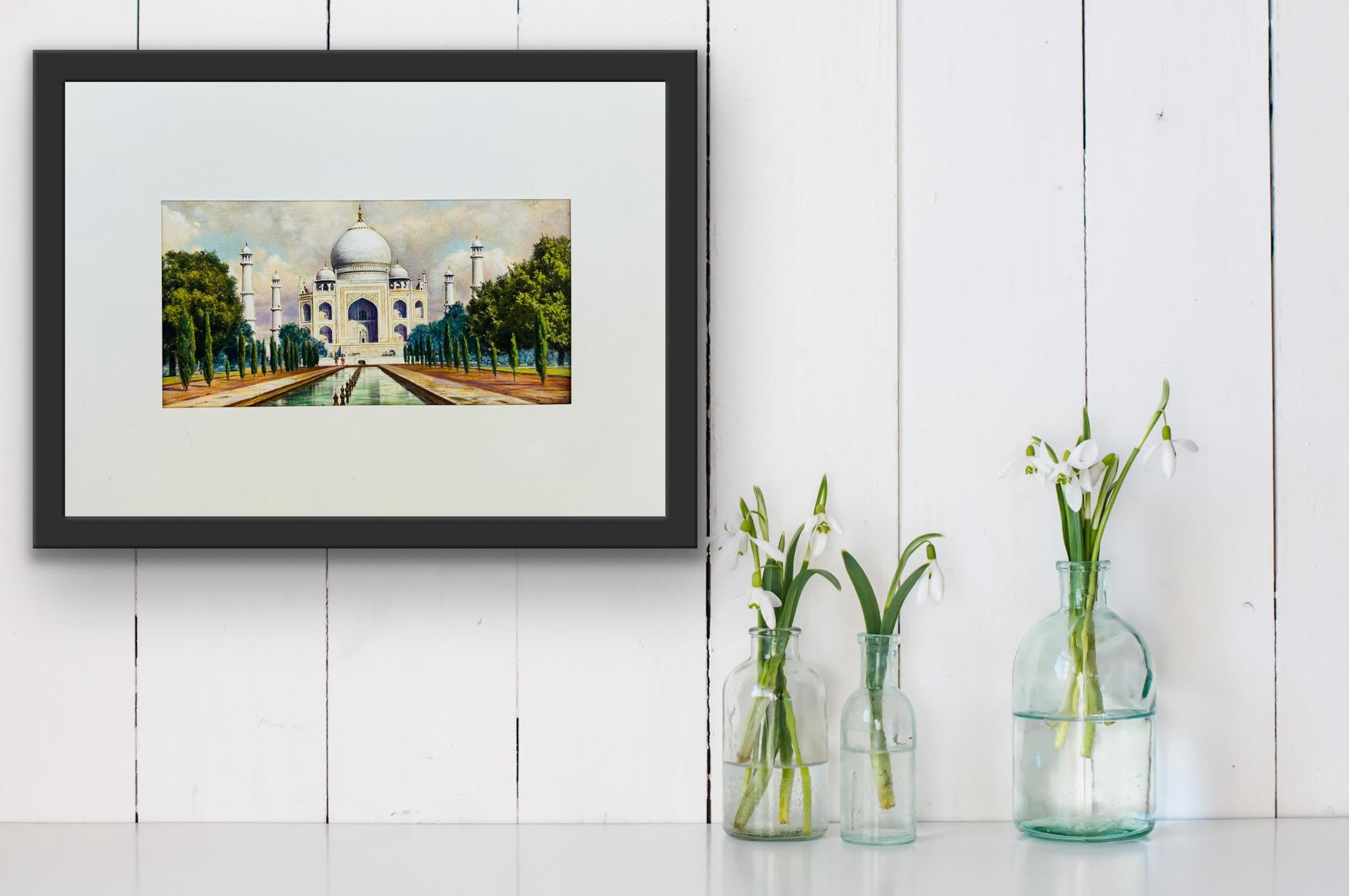 Original-Aquarell „ Taj Mahal“ für die Zigarettenkarte eines Kirchenmannes, Taj Mahal, Indien, um 1910 im Angebot 1
