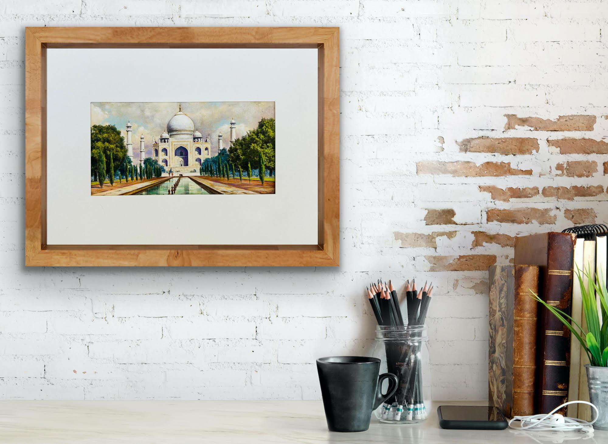 Original-Aquarell „ Taj Mahal“ für die Zigarettenkarte eines Kirchenmannes, Taj Mahal, Indien, um 1910 im Angebot 2