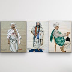 Colección Madrás de dibujos a la acuarela sobre papel y cartulina India principios del siglo XX