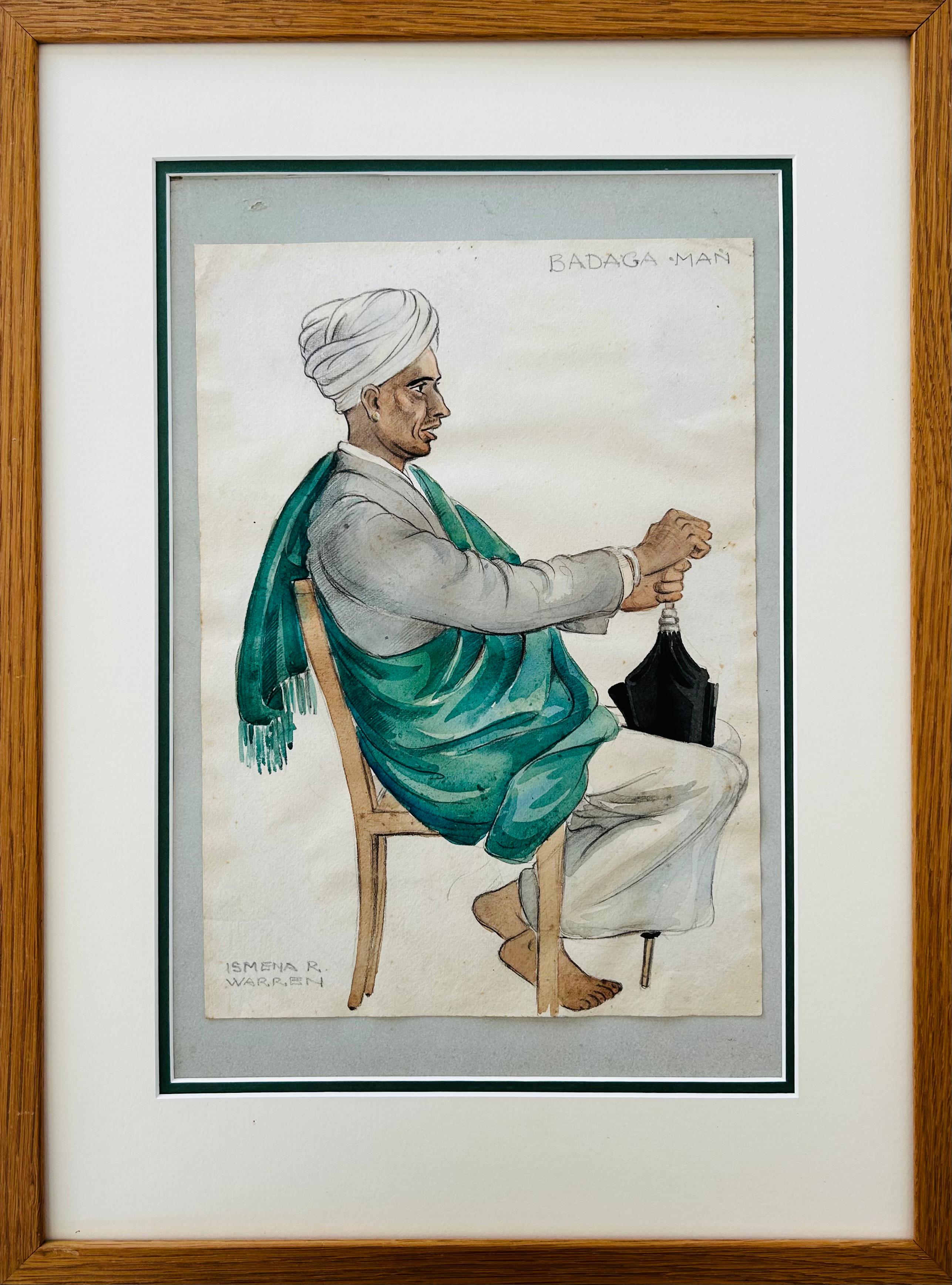 Colección Madrás de dibujos a la acuarela sobre papel y cartulina India principios del siglo XX en venta 1
