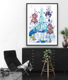 Surrealist Large Painting Royal College of Art Women LGBTQ+ Blue Plants Water