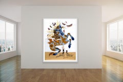 Large Contemporary Horse Painting Royal College of Art Women Surreal Butterfly