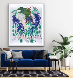 Large Surrealist Painting Royal of College Art LGBTQ+ Woman artist Blue Bicycles