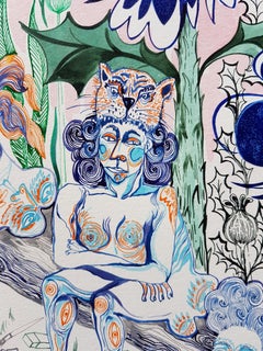 Animal Surrealist Painting Royal College of Art LGBTQ+ Women artist Blue Cats
