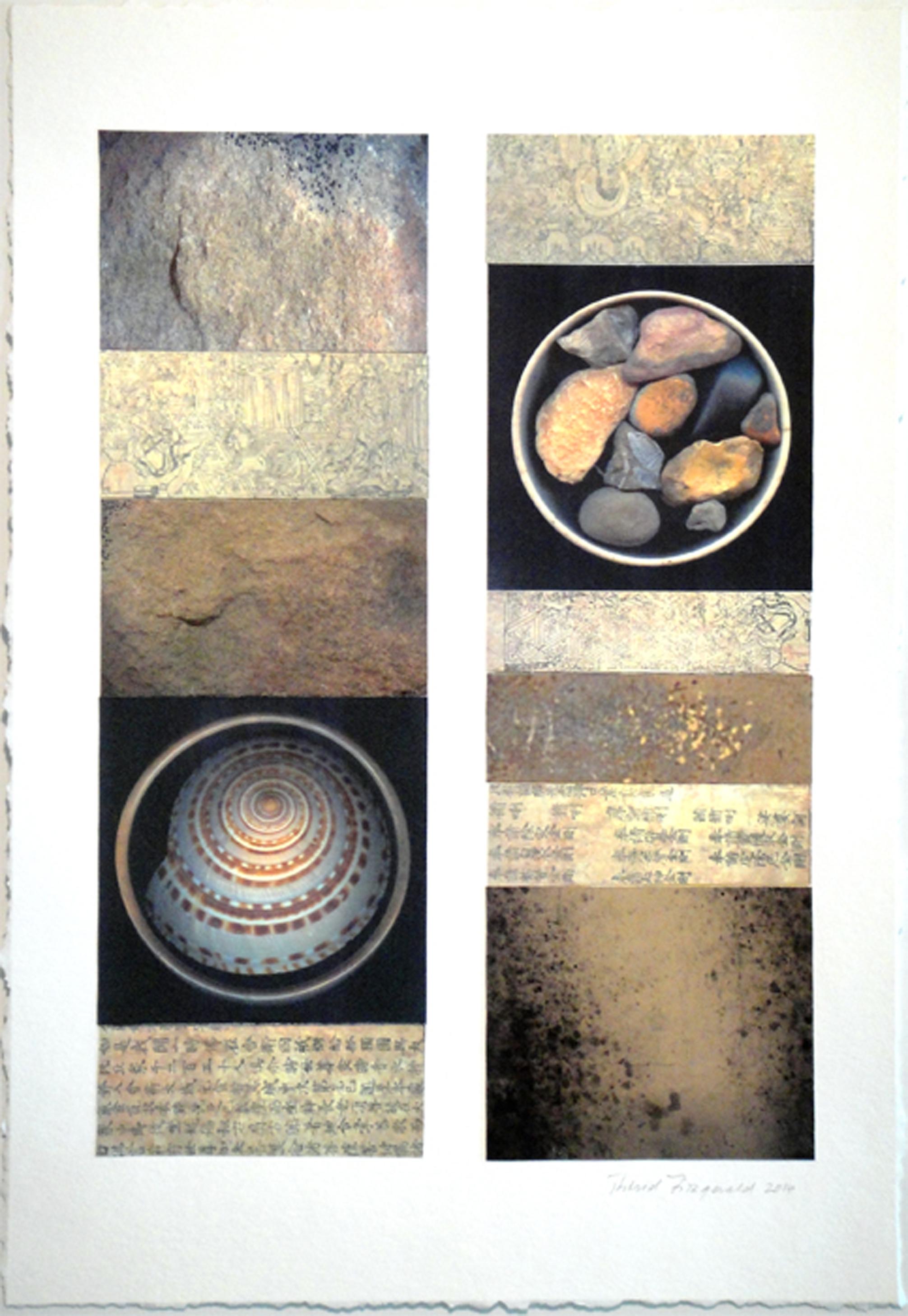 Astrid Fitzgerald Figurative Print - Collage 462, photographic collage of rocks, beige and neutral