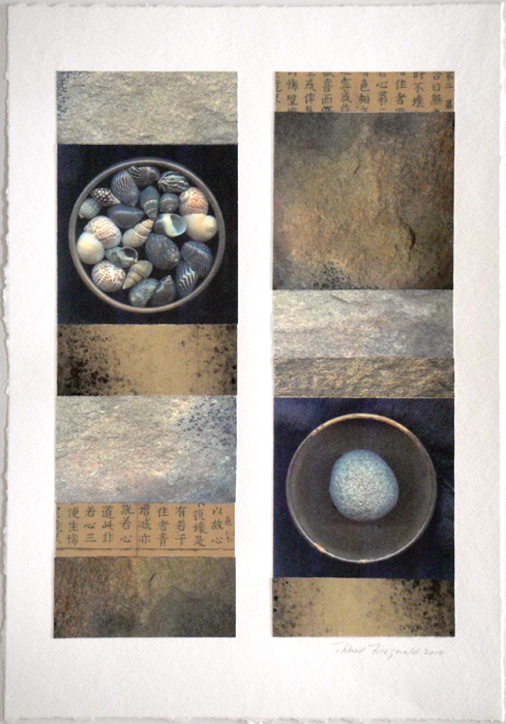 Astrid Fitzgerald Figurative Print - Collage 472, photographic collage of rocks, beige and neutral