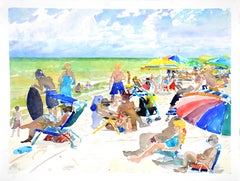 Vanderbilt Beach, Naples, bright watercolor beach scene, work on paper