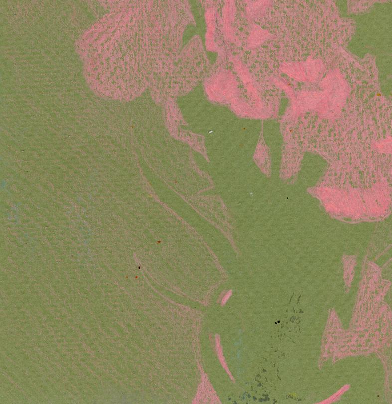Pink Carnations (Sketch)  (flowers, floral, pink, green, abstract, drawing) - Art by Rachel Burgess