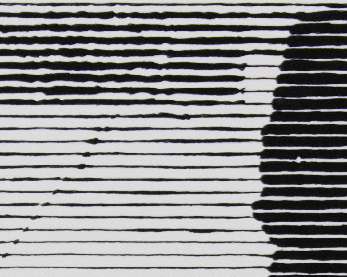 Además, no es el punto  (figura, rayas, mujer, blanco y negro, tinta sobre papel) - Art Contemporáneo de Charles Buckley