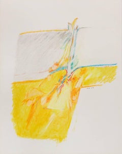 Sans titre II (jaune), pastel sur papier, 50,8 x 41 cm. composition jaune