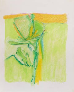 Untitled II (green yellow), pastel on paper, 20 x 16 inches. Bright colors