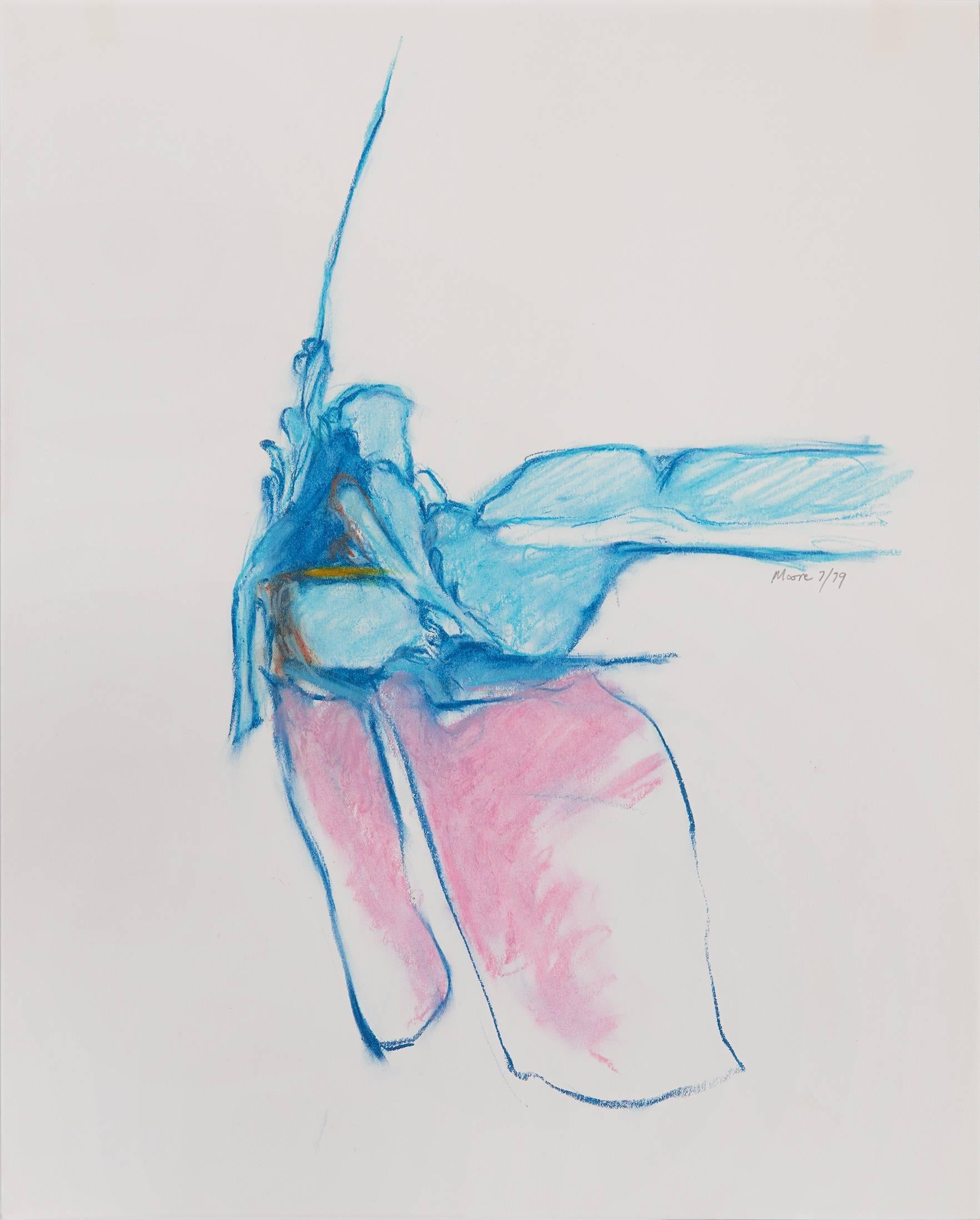 James Moore Abstract Drawing - Untitled II (blue pink)