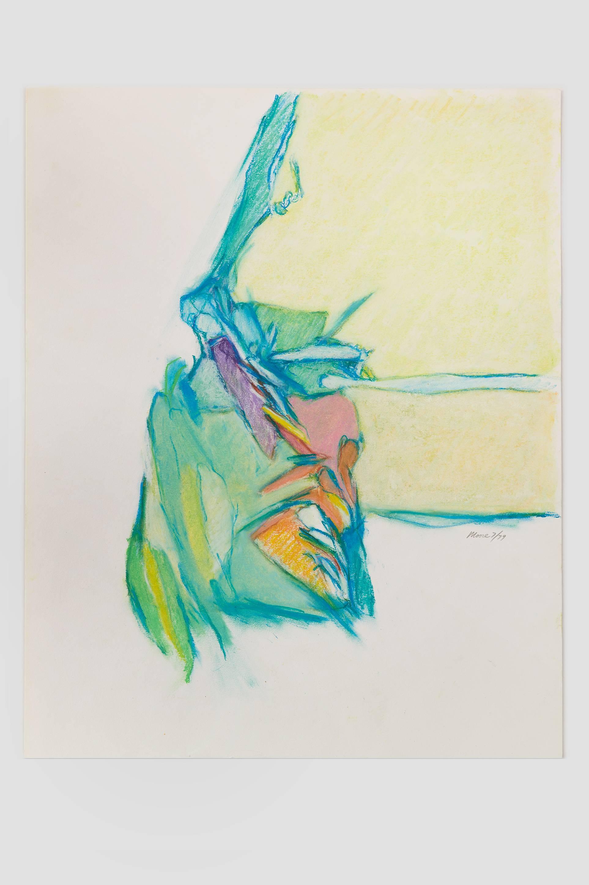 Untitled II (multi), 1979, pastel on paper, 20 x 16 inches. Soft abstraction - Art by James Moore