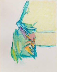 Sans titre II (multi), 1979, pastel sur papier, 20 x 16 pouces. Abstraction douce et douce