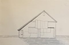 Husker, graphite on paper, black and white architectural drawing