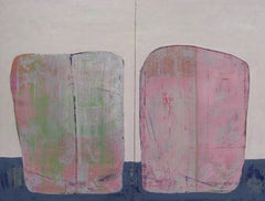 Rock 200: Sophie and Rose, pink abstract oil painting