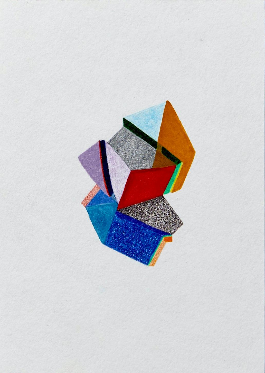 Sasha Hallock Abstract Drawing - Untitled, Small Works No. 29, geometric abstraction, work on paper