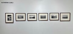 Irrepressible 19, black and white charcoal drawing of lake scene with sun