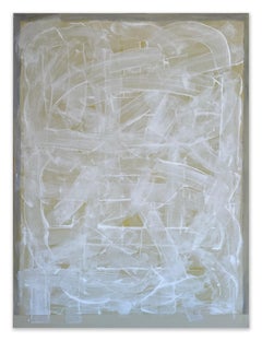 GreWw, abstract minimalist painting on canvas, grey, white and neutral