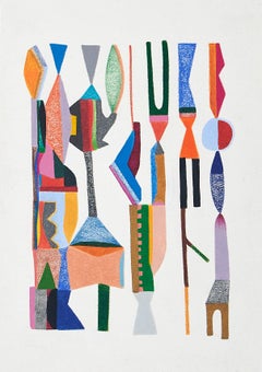 Untitled, Small Totems No. 1, multicolored abstract work on paper