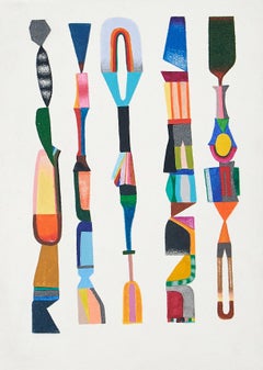 Untitled, Small Totems No. 4, multicolored abstract work on paper