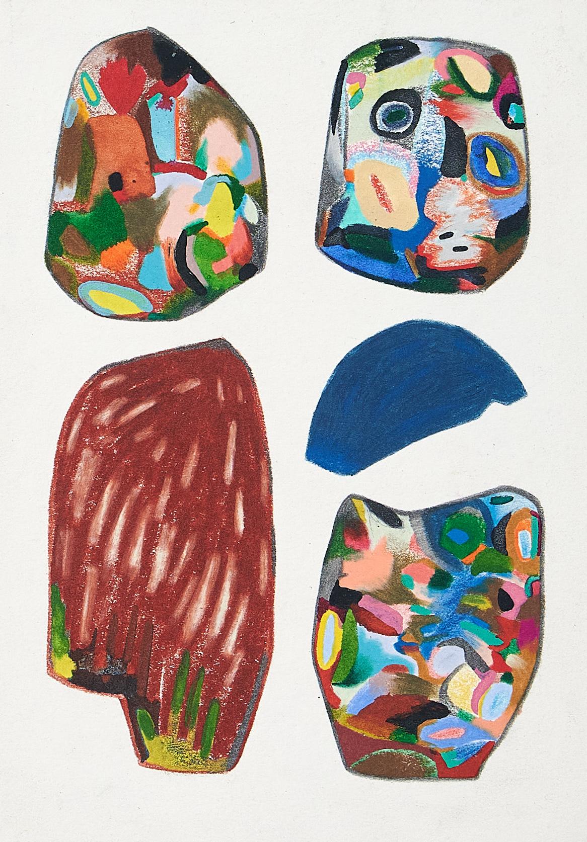 Untitled, Small Vessels No. 1, multicolored abstract work on paper