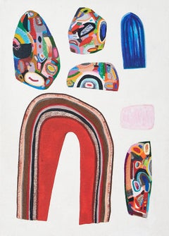 Untitled, Small Vessels No. 2, multicolored abstract work on paper