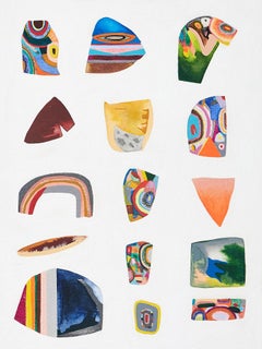 Sans titre, Petits récipients n° 7, œuvre abstraite multicolore sur papier