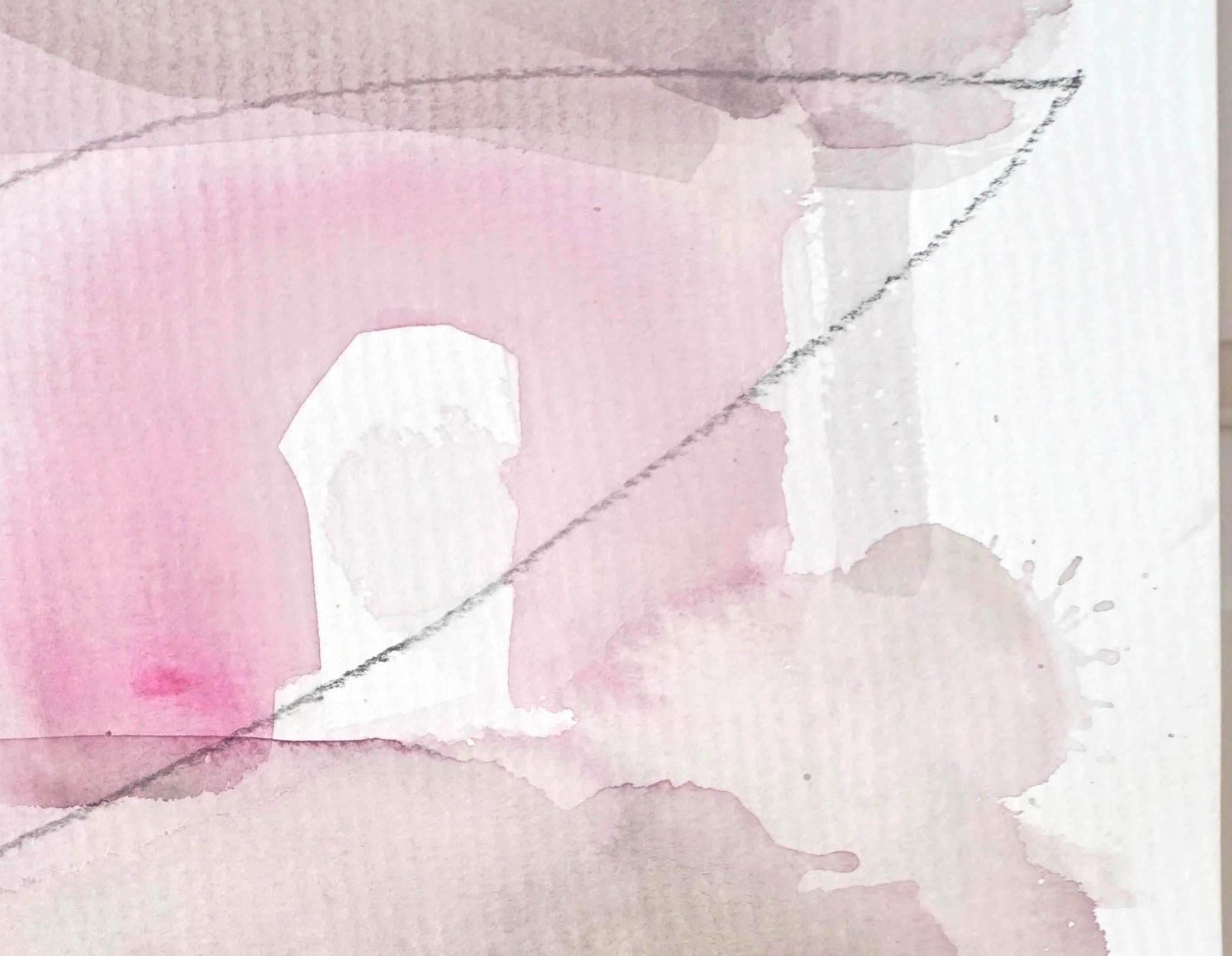 When in Rose, pastel pink abstract watercolor painting on archival paper - Art by Lisa Fellerson