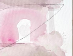 When in Rose, pastel pink abstract watercolor painting on archival paper