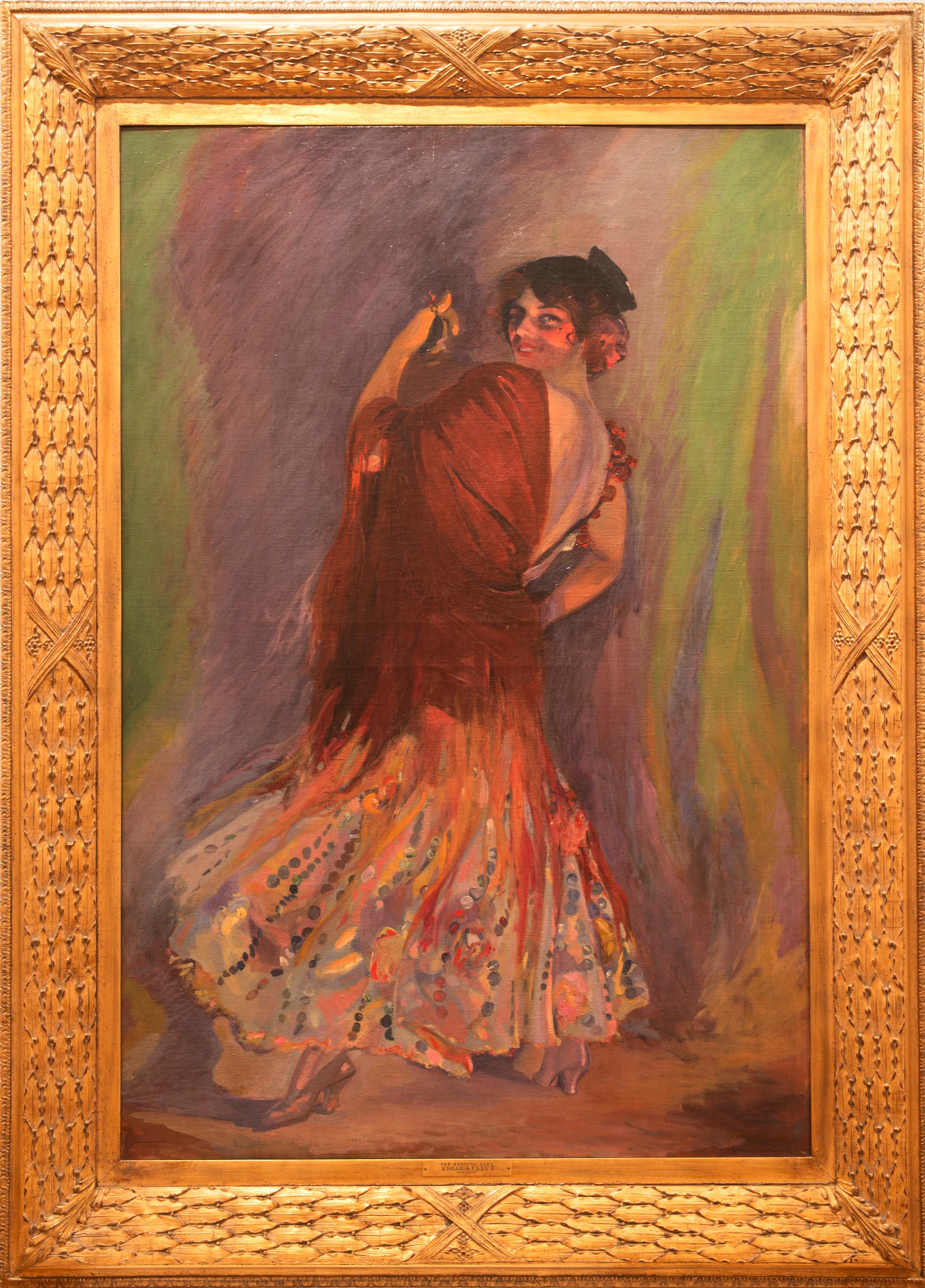 Edgar Martin Keller Figurative Painting – The Dancing Girl