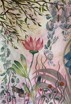 Pinky Rose (Mystery Girl), botanical, florals, nature, watercolor painting, pink