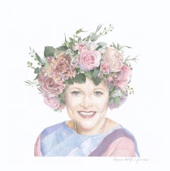 Betty, portrait, aquarelle, fleurs et nature