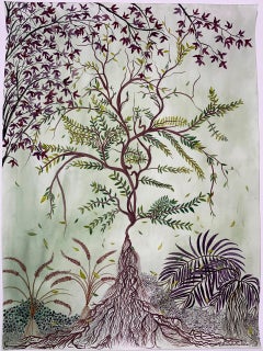 Let Them Carpet the Earth, botanique, floral, nature, peinture à l'aquarelle, vert